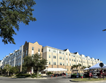 Corner of Seminole Landing and parking lot