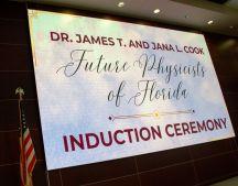 Future Physicists of Florida Induction Ceremony welcome sign