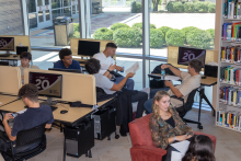 Arriving in library to get robe and instructions 6