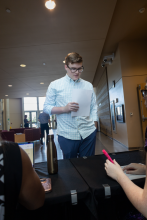 Gentleman arriving at reception 4