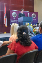 Krieg Conrad, SGC president, presenting SGC address