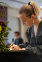 First-Year student signing book 3