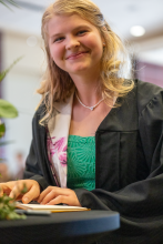 First-Year student signing book 32