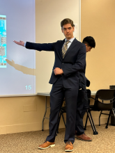Student explaining project 1
